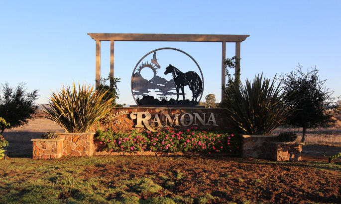 Ramona CA sign